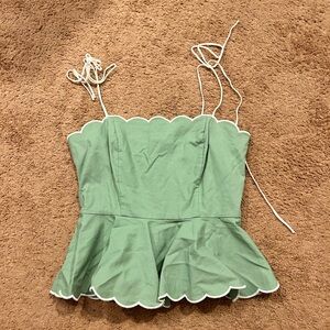 Green peplum top